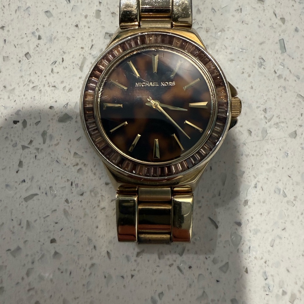 Michael Kors Gold and Brown Tortoise Watch